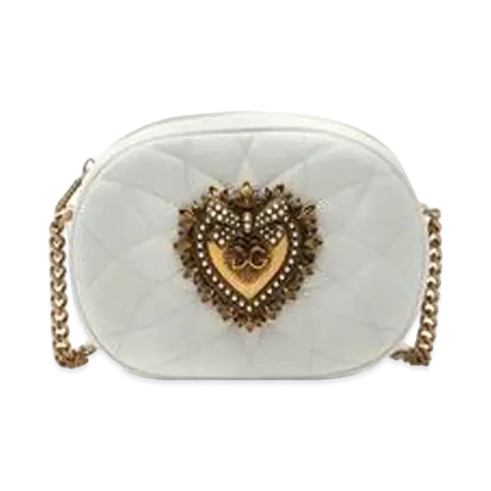 Dolce&Gabbana Devotion Camera Bag Matrasse Nappa Leather "White"
