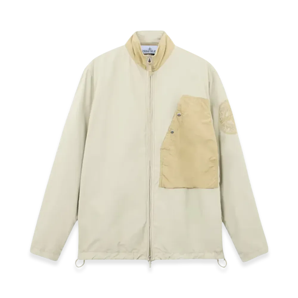 Stone Island 108M4 Brushed Nylon Overshirt with Zip Fasteninge - 24FW "Off Whit"