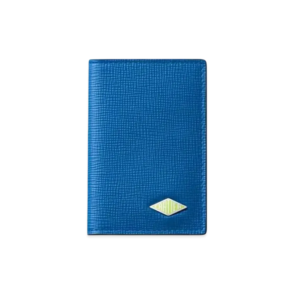 Cartier Four-Credit Card Holder, Cartier Losange "Ocean Blue/Lime"