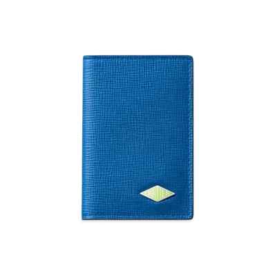 Cartier Four-Credit Card Holder, Cartier Losange "Ocean Blue/Lime"
