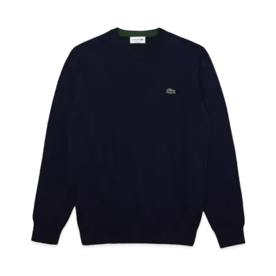 LACOSTE Organic Cotton Crew Neck Sweater "Navy"