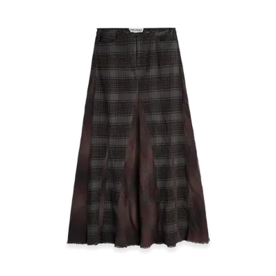 OUR LEGACY Women's Rebel Skirt "Dusty Merlot Check Flannel"