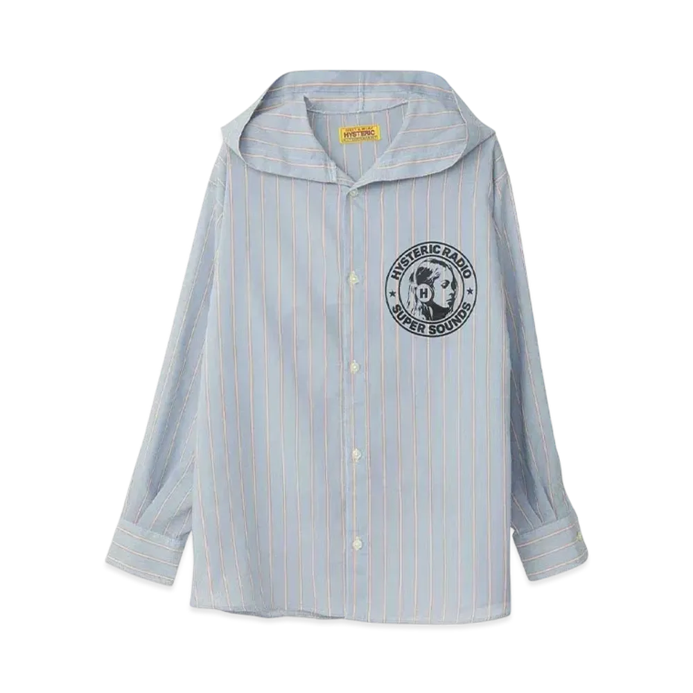 HYSTERIC GLAMOUR Hysteric Radio Hooded Shirt "Navy"
