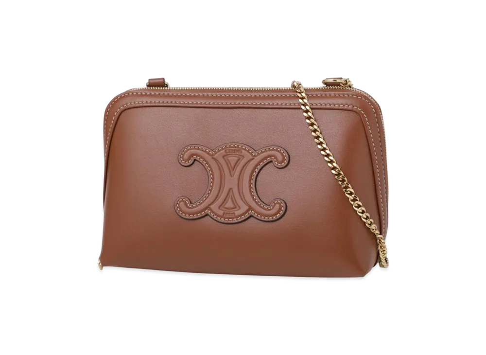 CELINE Clutch On Chain Cuir Triomphe "Tan"