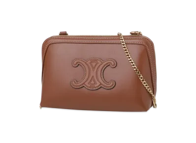 CELINE Clutch On Chain Cuir Triomphe "Tan"