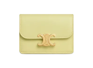 CELINE Women's Triomphe Flap Card Holder "Citrus"