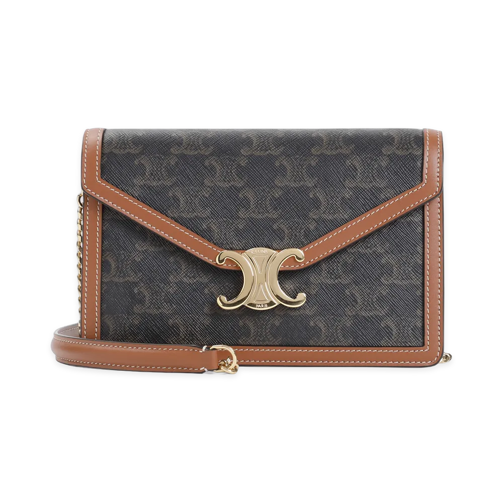 CELINE Margo Canvas Wallet On Chain "Brown"
