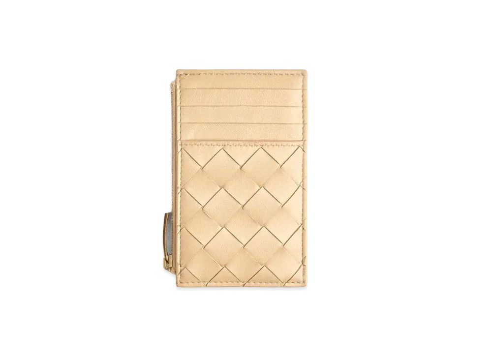 Bottega Veneta Zipped Card Holder With Coin Purse "Almond"