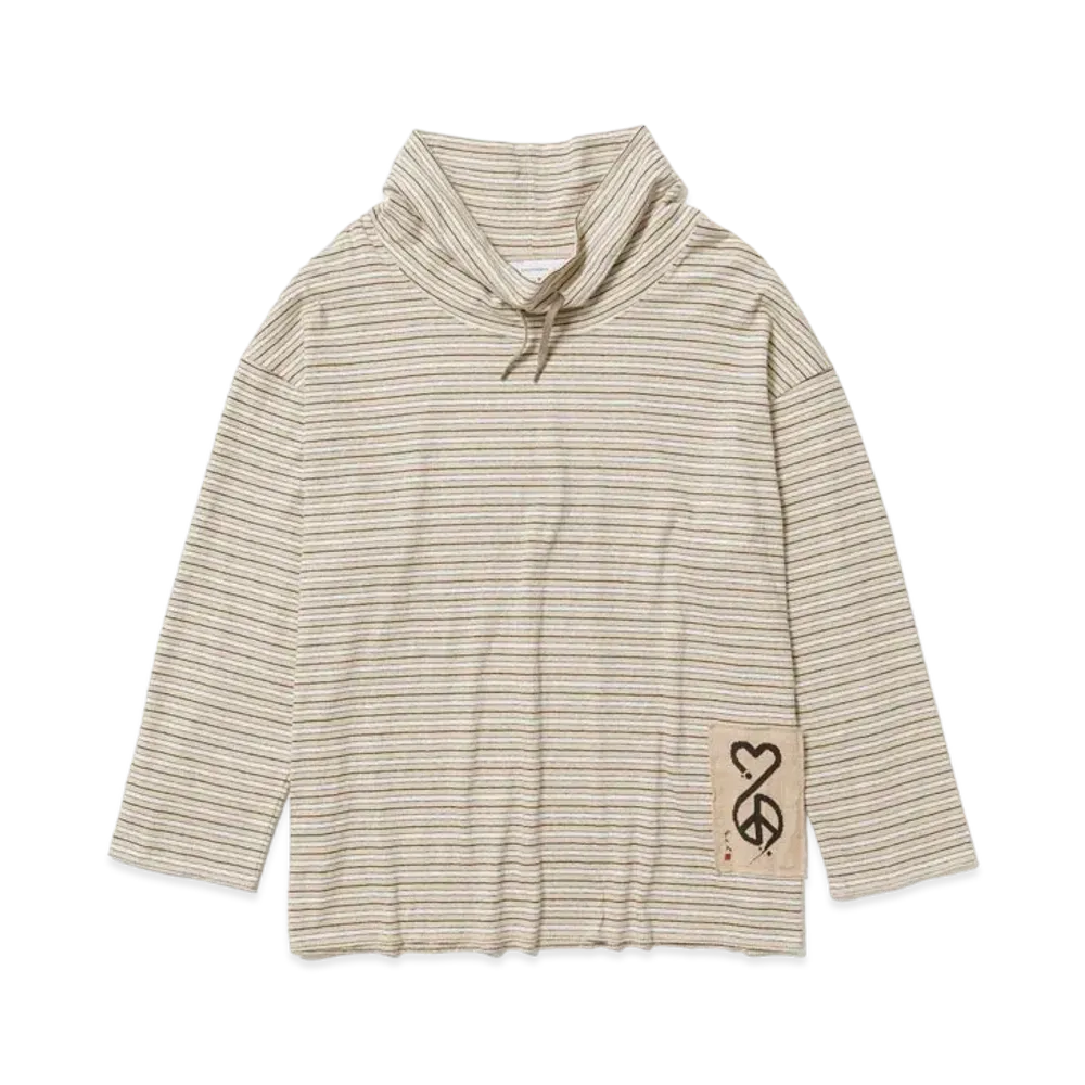 Sasquatchfabrix Border Long Sleeve T-Shirt "Beige"