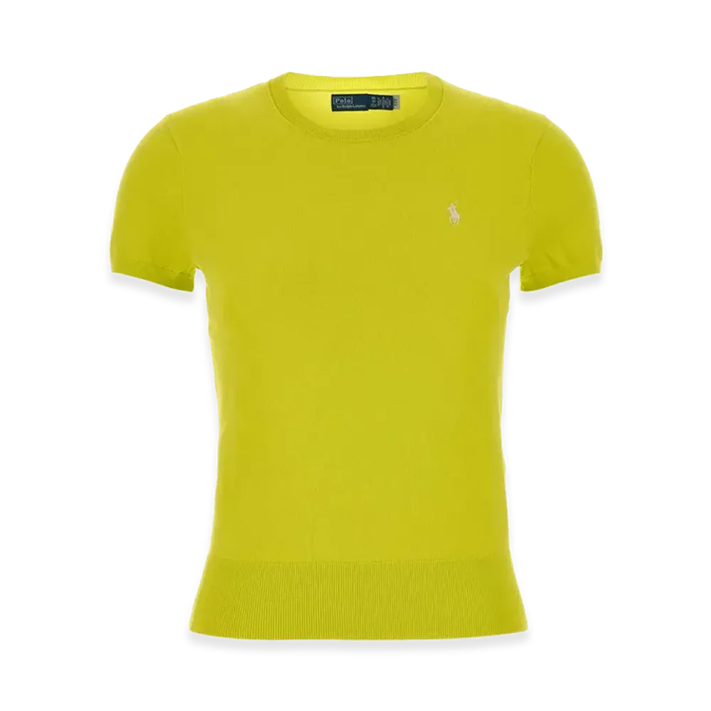 Polo Ralph Lauren Women's Stretch Cotton Blend Sweater "Yellow"