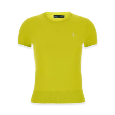 Polo Ralph Lauren Women's Stretch Cotton Blend Sweater "Yellow"