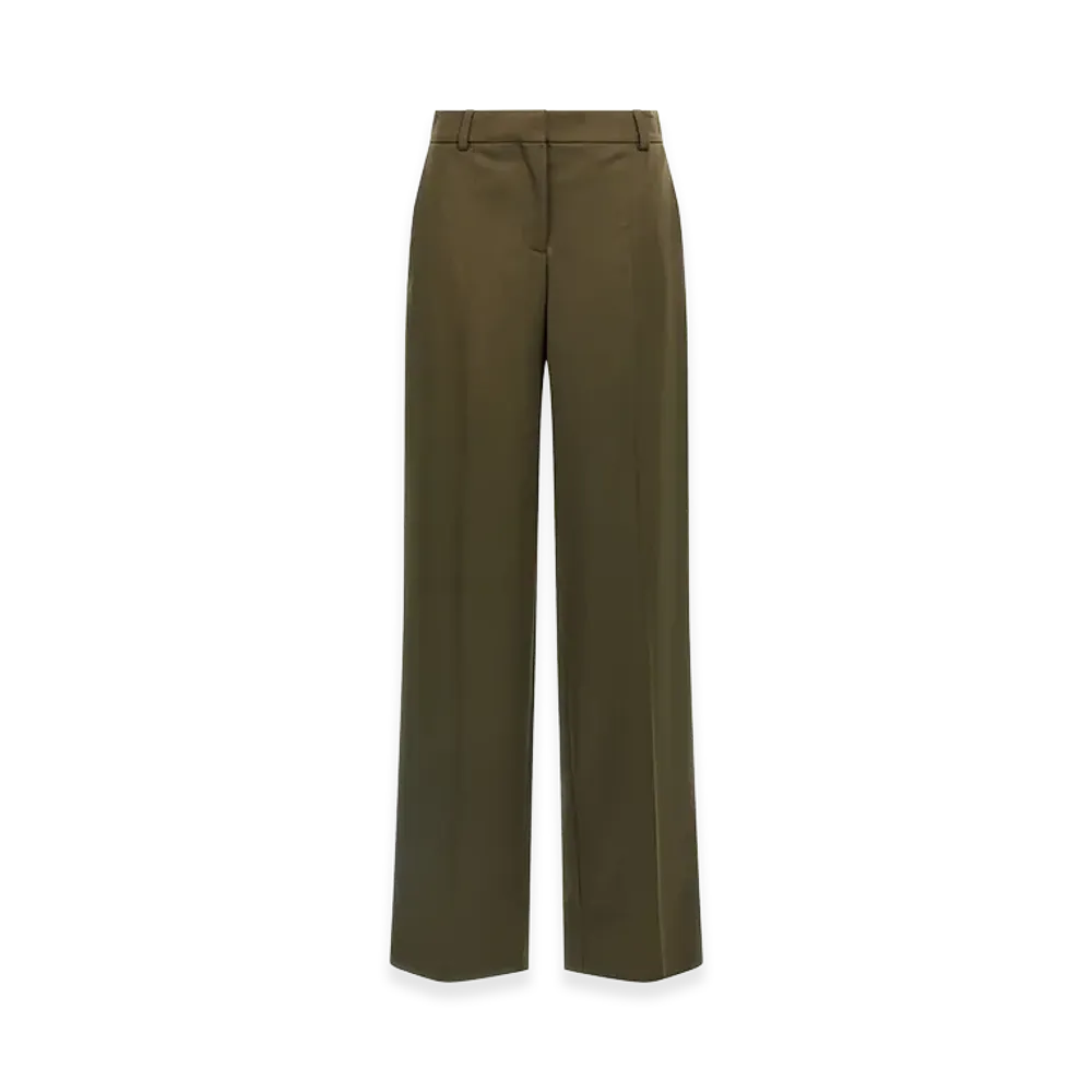 STELLA McCARTNEY Women's Bottle Wool Wide-Leg Pant "Green"
