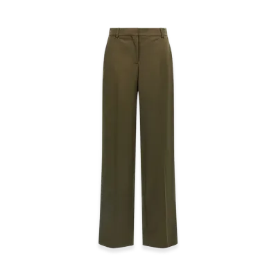 STELLA McCARTNEY Women's Bottle Wool Wide-Leg Pant "Green"