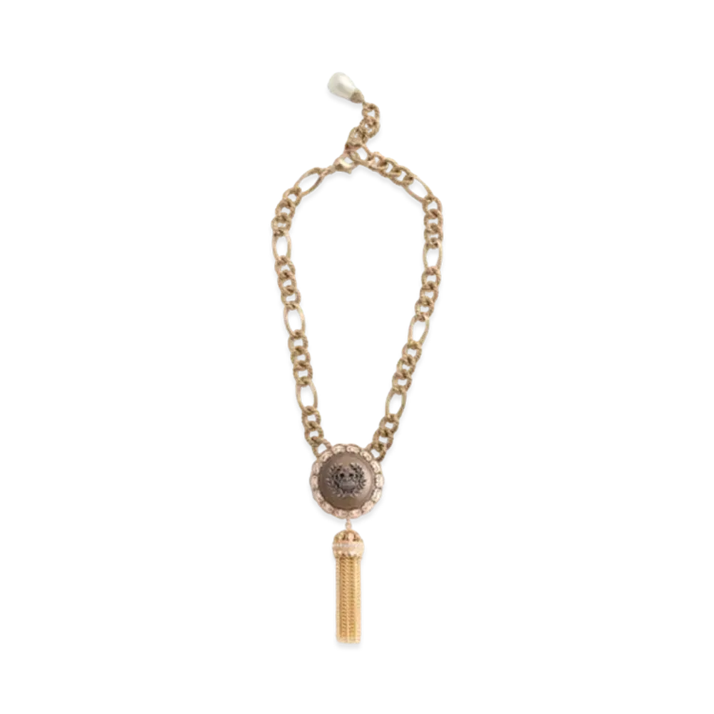 Dolce&Gabbana Necklace With Pendant And Heraldic Button "Gold"
