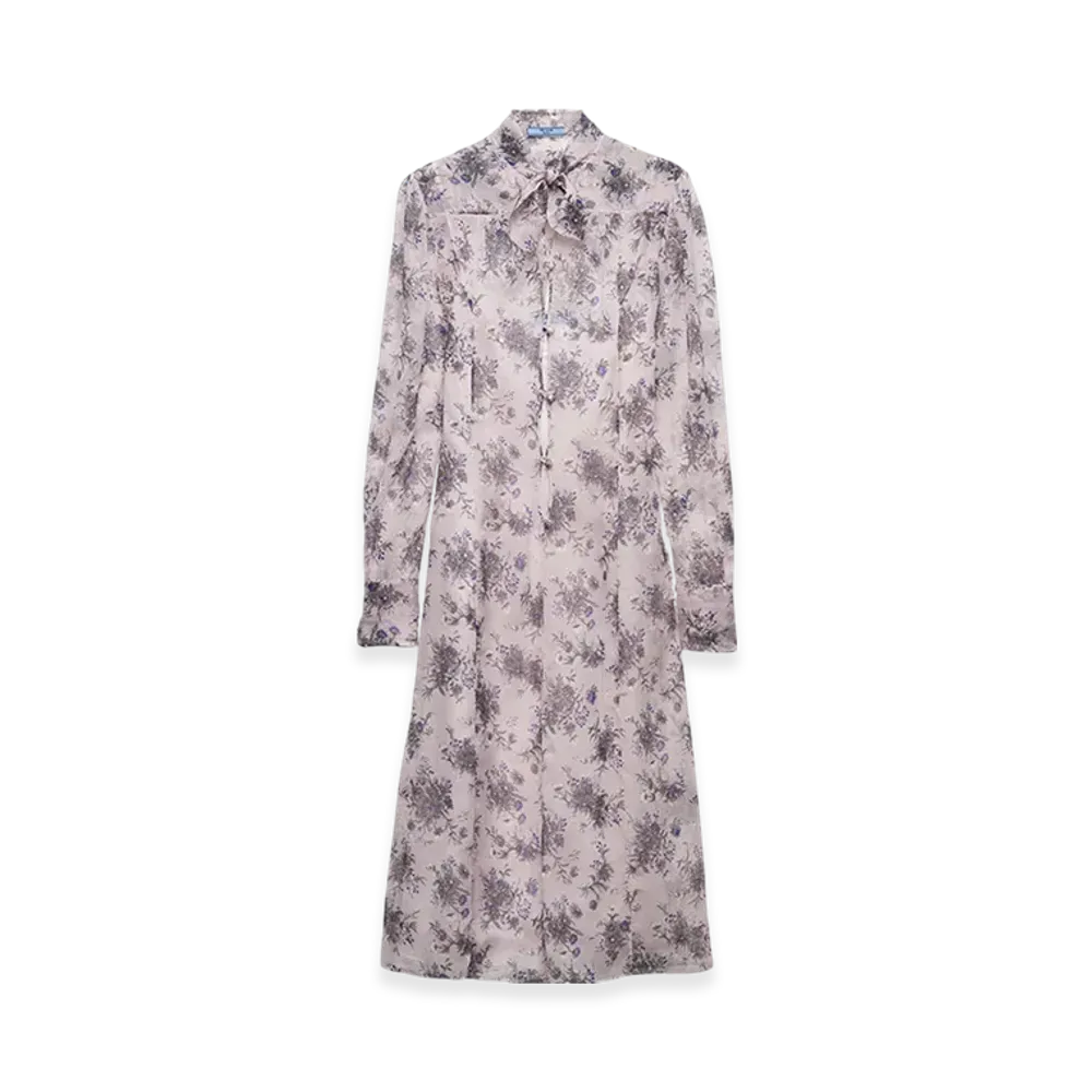 PRADA Women's Printed Chiffon Dress "Pink"