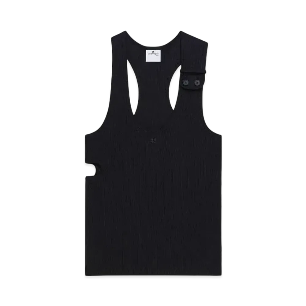 Courreges 90'S Rib Cut Out Top "Black"