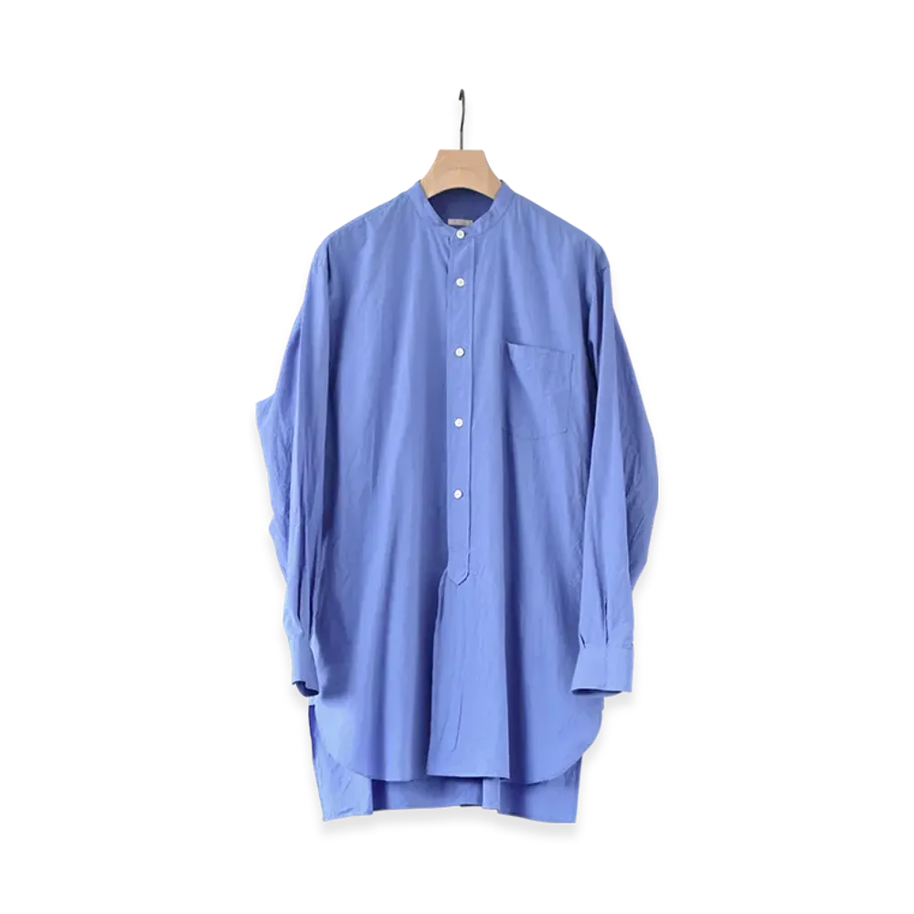 COMOLI Band Collar Shirt "Sax"