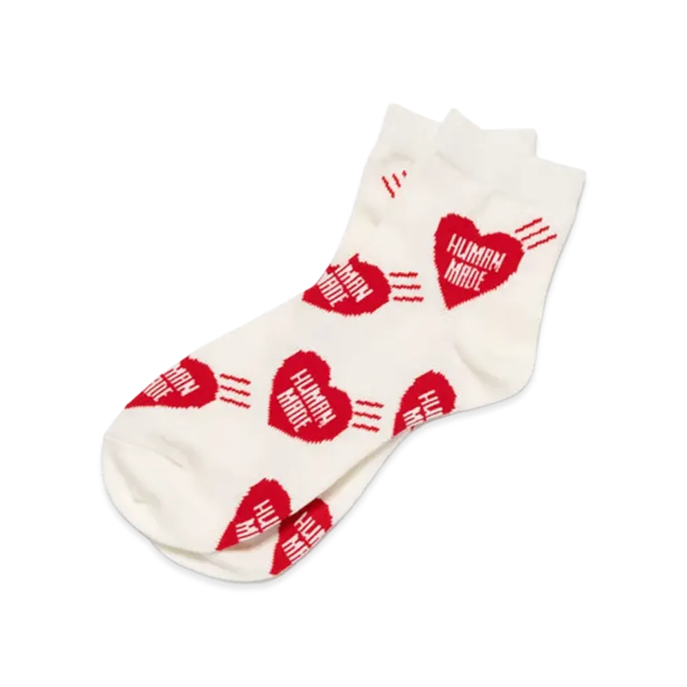 HUMAN MADE Heart Short Socks "White"