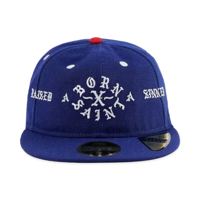 NEW ERA x SAINT Mxxxxxx x BORN & RAISED 59FIFTY Baseball Cap "Blue"