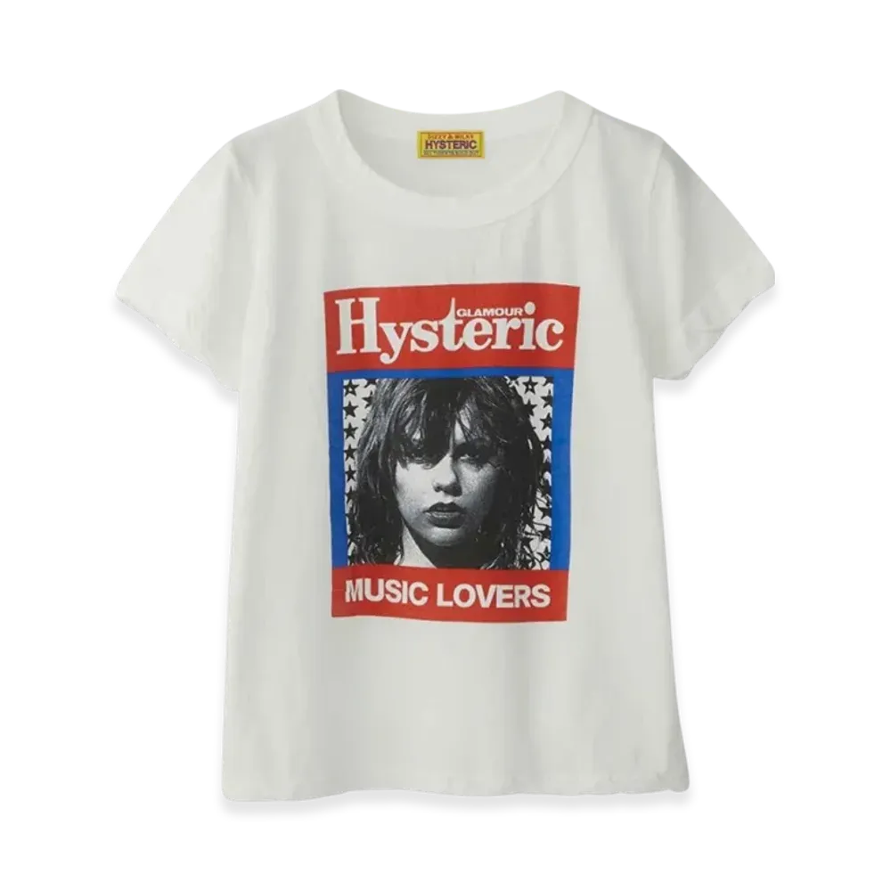 HYSTERIC GLAMOUR HG Music Magazine T-Shirt "White"