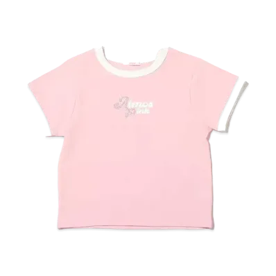 atmos pink Rhinestone Ringer T "Pink"