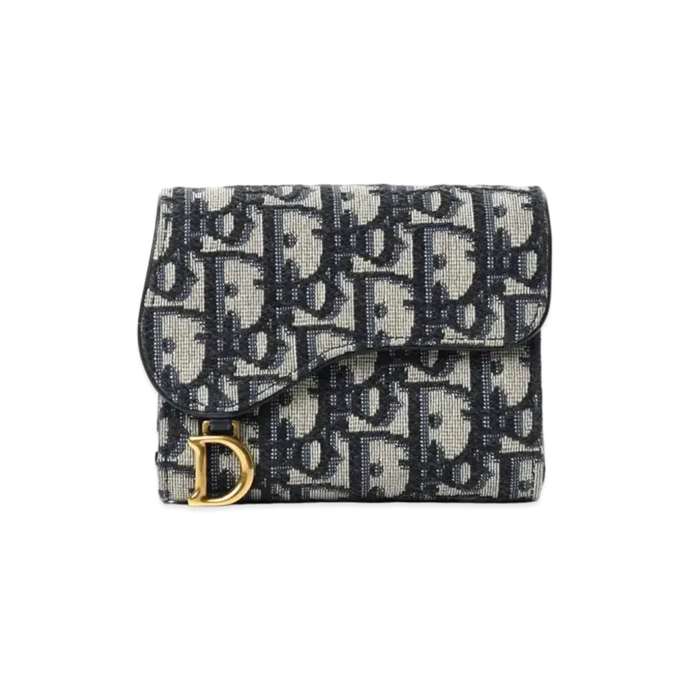 Dior Saddle Lotus Wallet "Navy"
