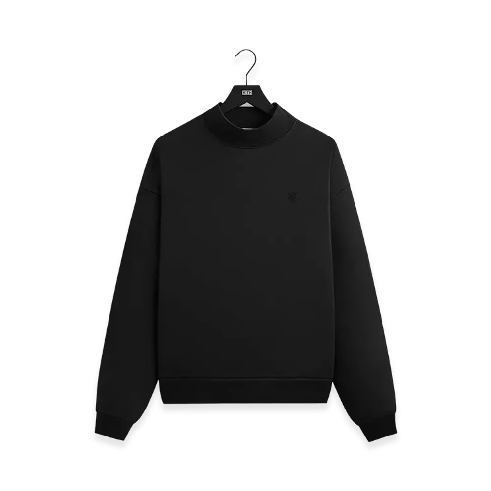 Kith Garment Dyed Fleece Mockneck Sweatshirt "Black"