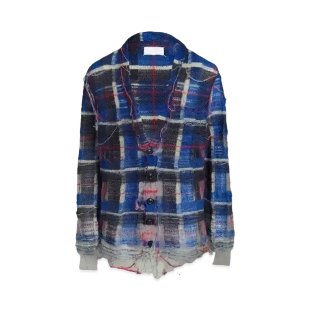 Maison Margiela Distressed Knit Cardigan "Blue"