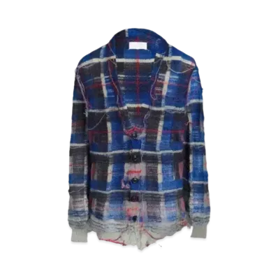 Maison Margiela Distressed Knit Cardigan "Blue"
