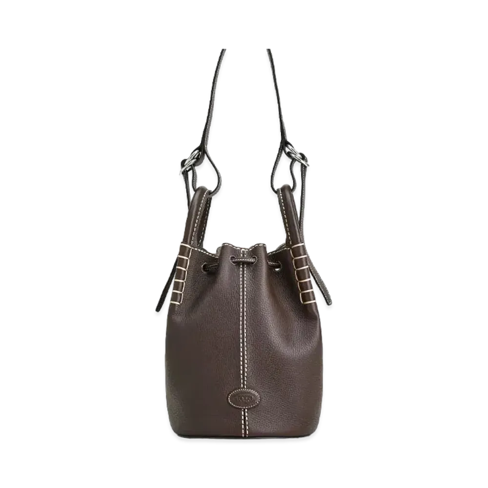 TOD'S Bucket Bag In Leather Mini "Brown"