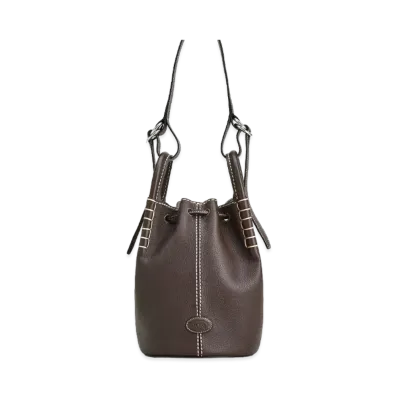 TOD'S Bucket Bag In Leather Mini "Brown"