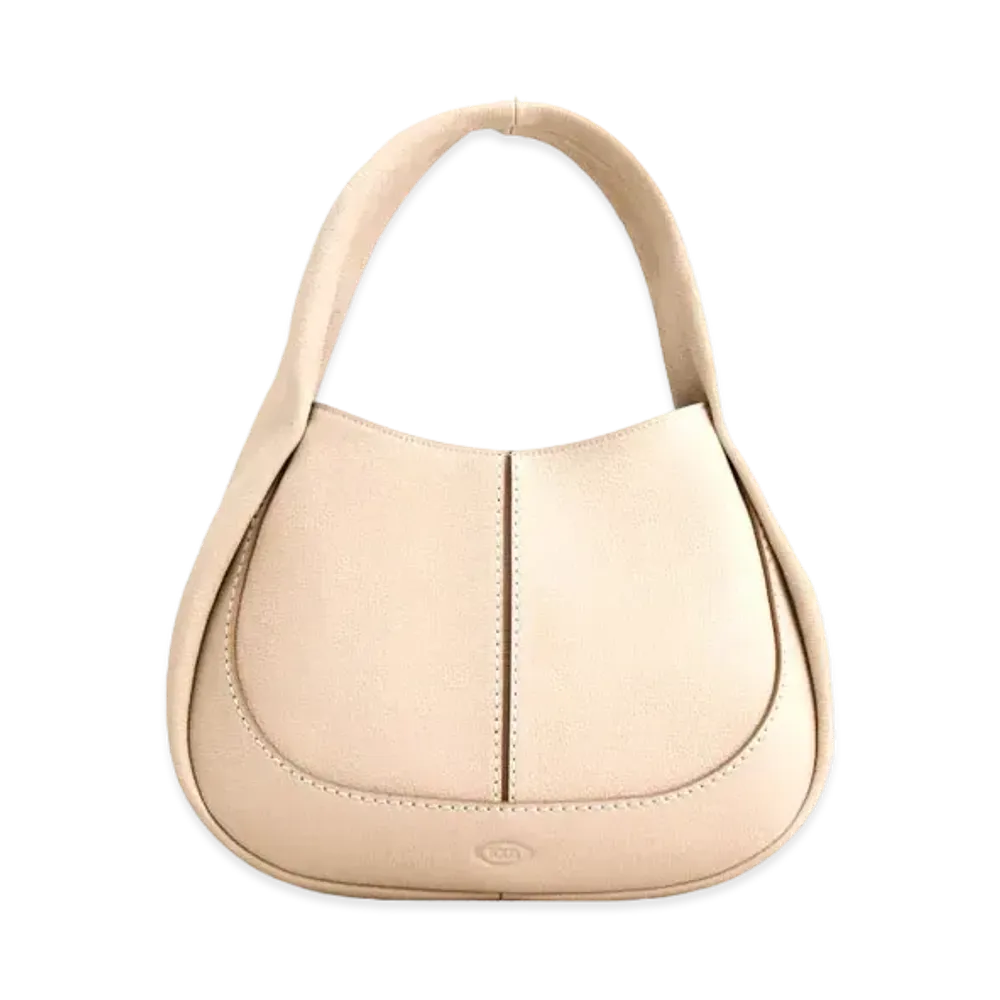 TOD'S Shirt Hobo Bag Small "Off White"