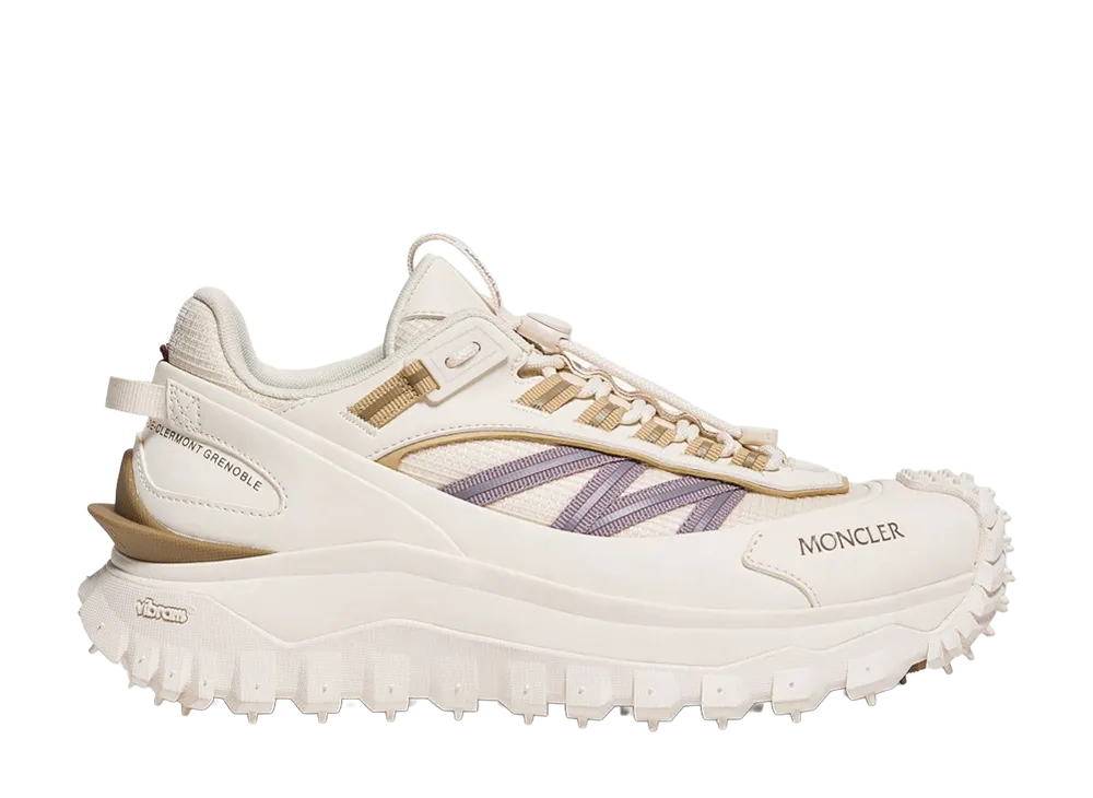 Moncler Women's White Fabric Trailgrip Sneakers "White/Ivory"