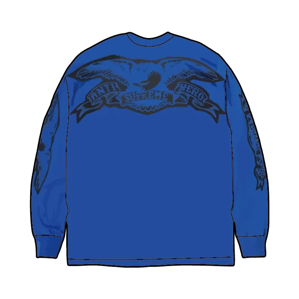 Supreme x ANTIHERO Eagle L/S Tee "Blue"