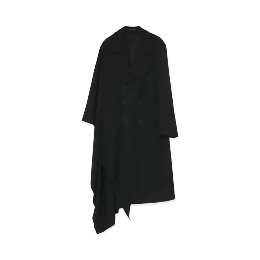 Yohji Yamamoto Pour Homme W/GABARDINE RIGHT CLAOK COAT "Black"