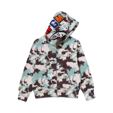 A BATHING APE Map Camo Shark Full Zip Hoodie "Multi"