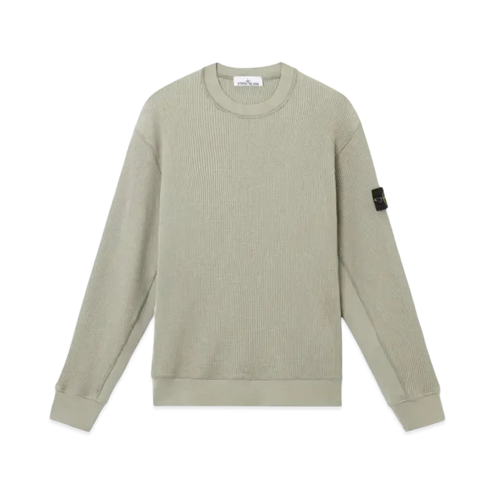 Stone Island 6100008 Organic Cotton Waffle Fleece "Sage Green"