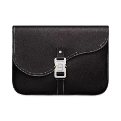 Dior Saddle A4 Pouch Grained Calfskin "Black"