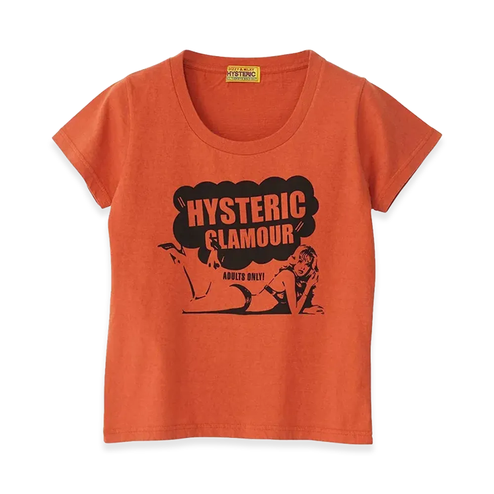 HYSTERIC GLAMOUR Women's Hysteric Glamour Hysteric Club Crop T-Shirt "Orange"