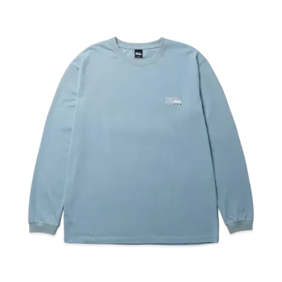 FIRST DOWN Logo L/S Tee Cotton Jersey "Blue"