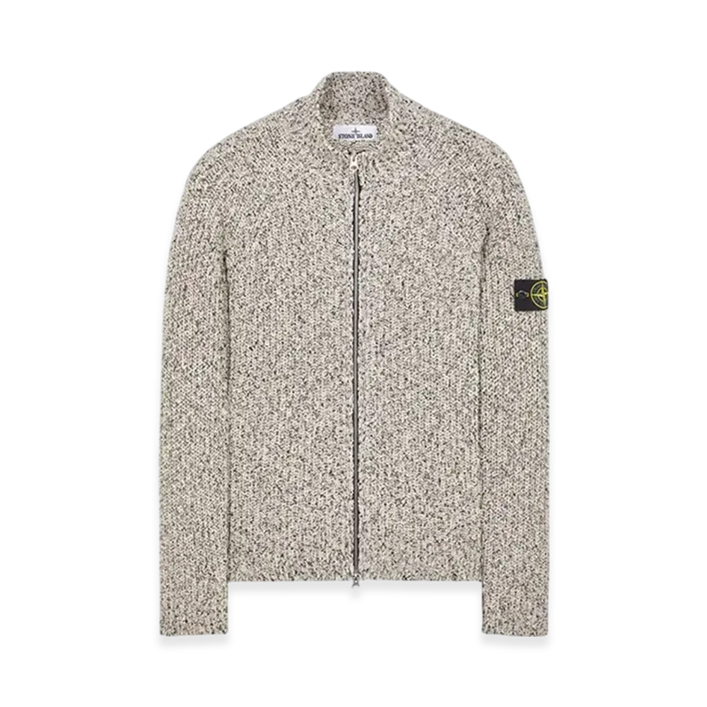 Stone Island 530D1 Ribbed Cotton Cardigan Knit - 24SS "White"