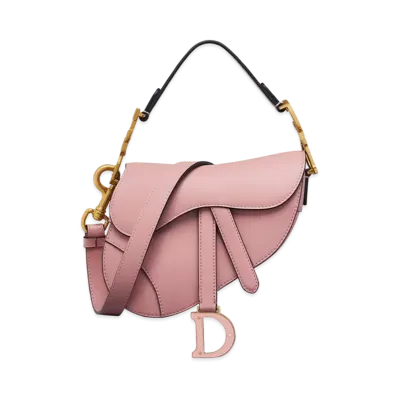 Dior Mini Saddle Bag with Strap "Antique Pink"