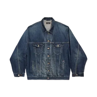 BALENCIAGA Women's Tape Type Oversized Jacket "Blue"