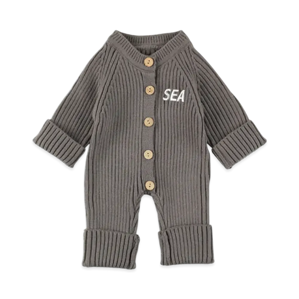 WIND AND SEA Knit Rompers "Gray"