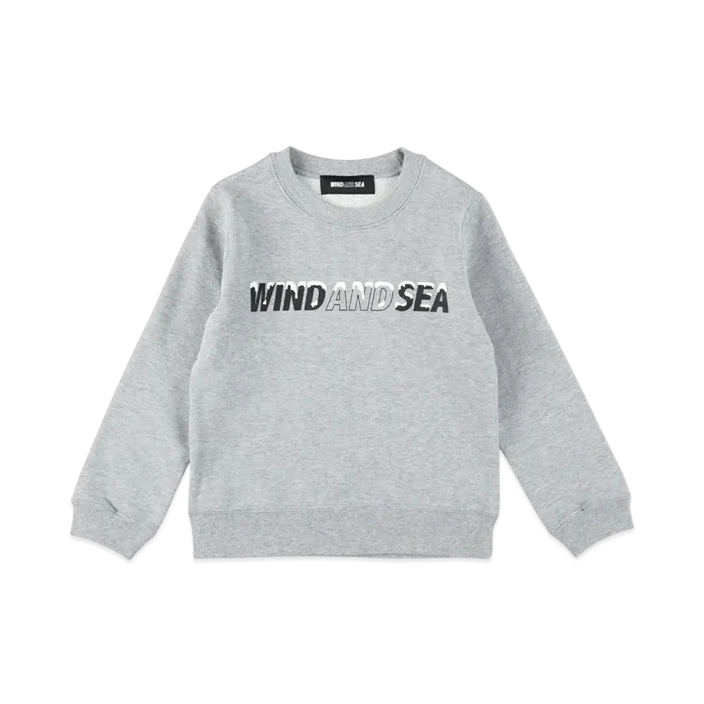 WIND AND SEA Xmas Logo Kids Sweatshirt "Gray"