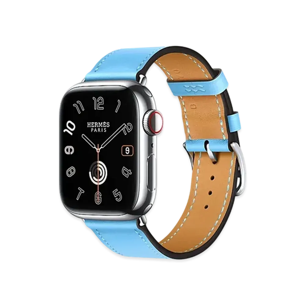 Apple Watch x Hermes Series 9 (GPS + Cellular Model) Stainless 41mm and Single Tour "Bleu Celeste"