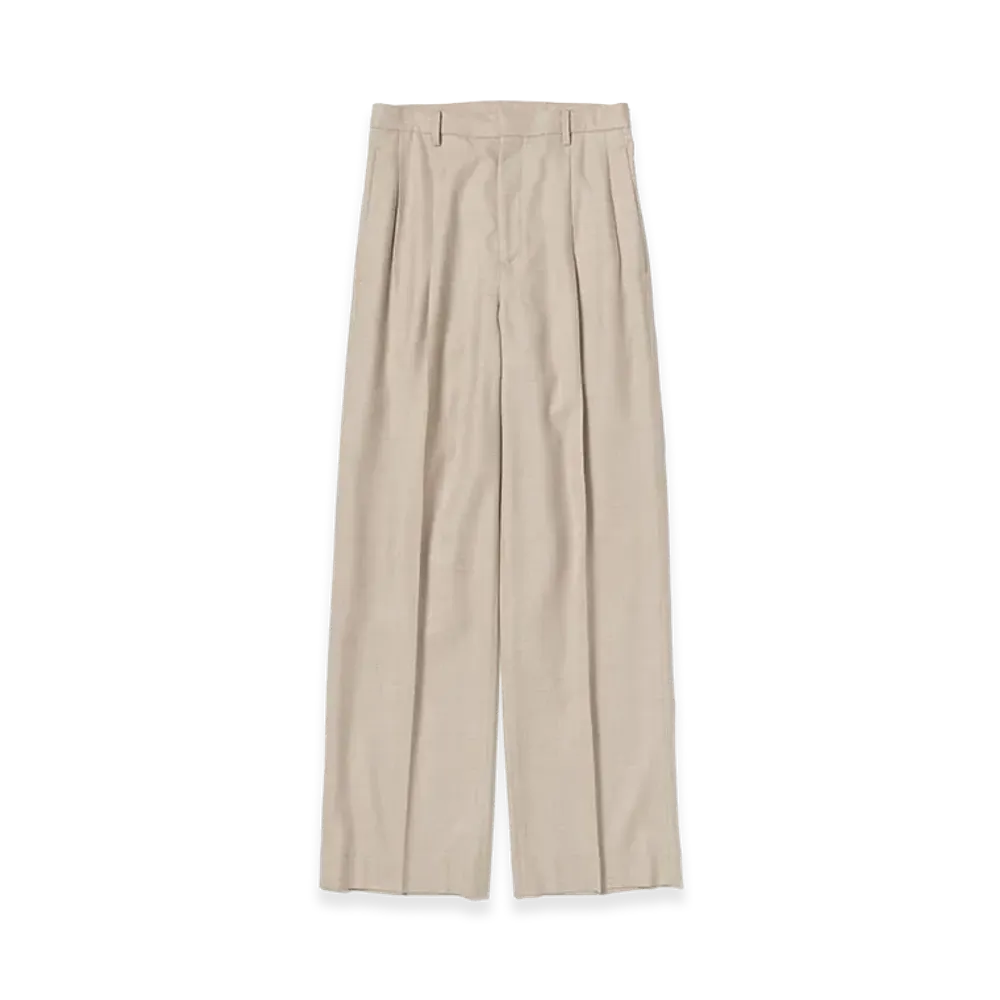 AURALEE Women's Super Light Wool Two-Tuck Slacks "Top Beige"