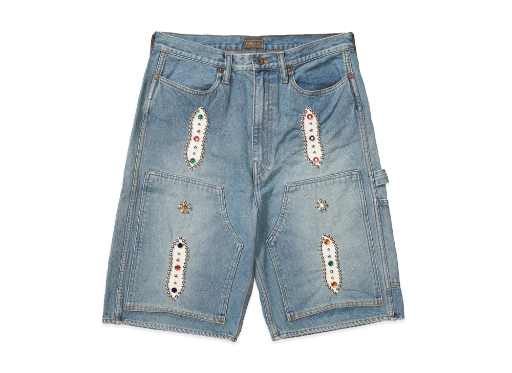 KAPITAL 14OZ DENIM 5P SHORT PANTS (BOUND EMBROIDERY) 