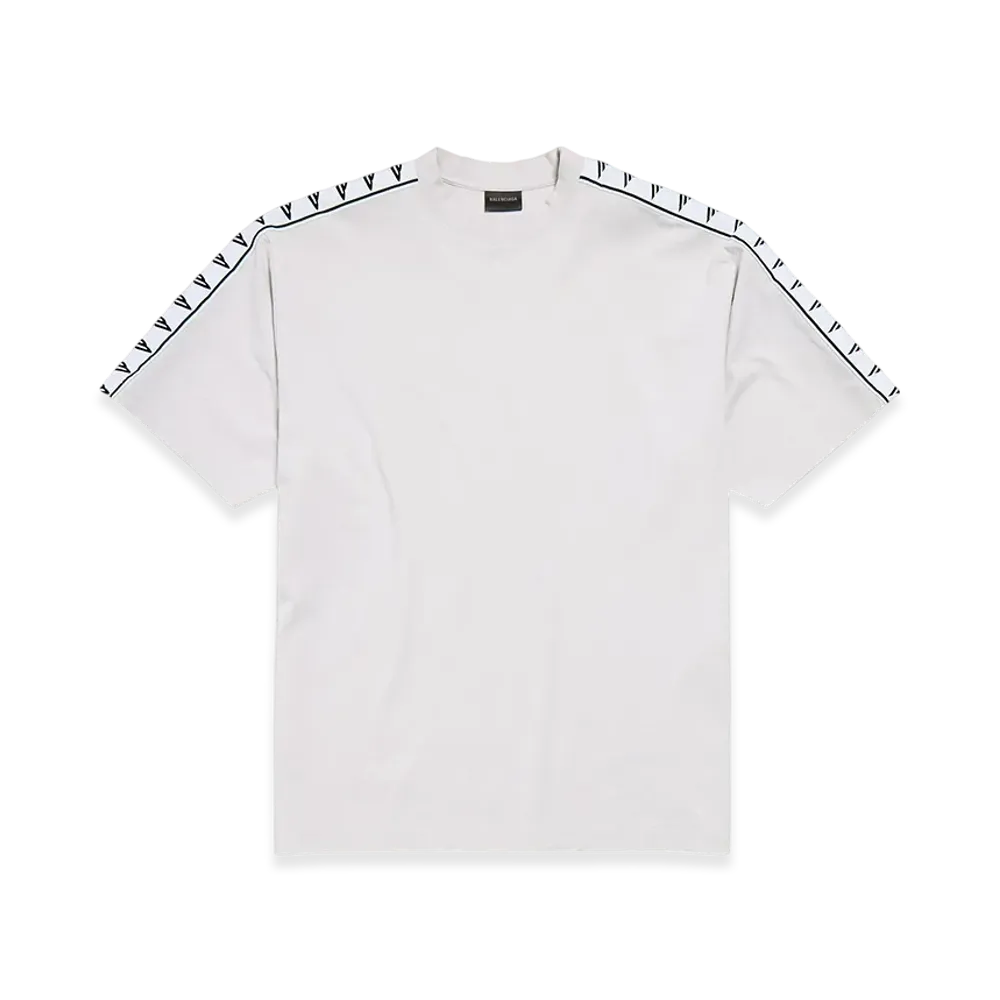 BALENCIAGA Stripe T-Shirt Medium Fit "Dirty Effect White"
