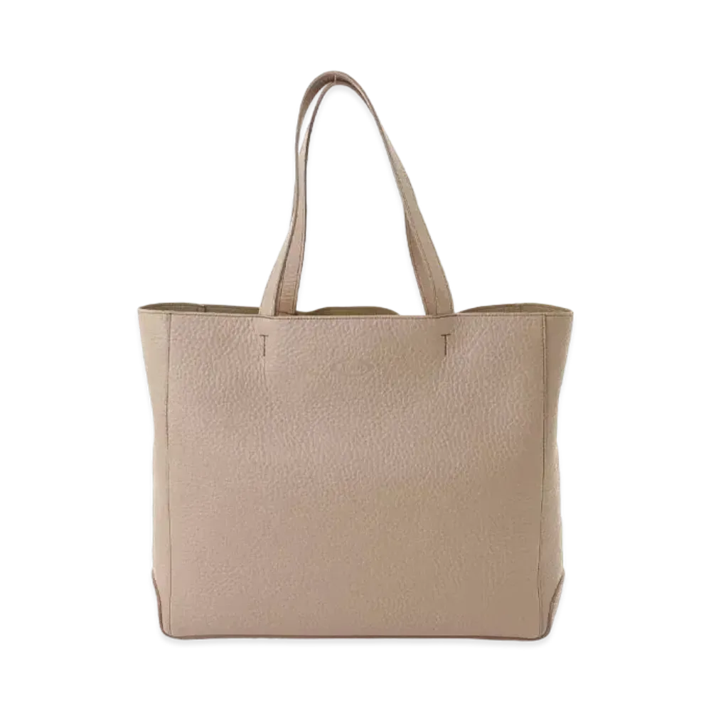TOD'S Leather Shopping Bag Medium "Beige"